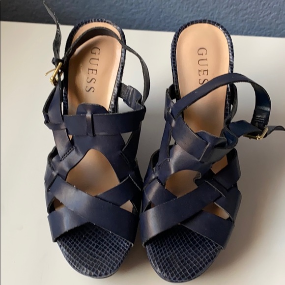 Guess Shoes - Guess Navy Blue Wedges